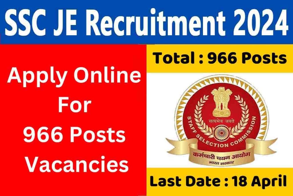 SSC JE Recruitment 2024, Apply Online For 966 Posts Vacancies